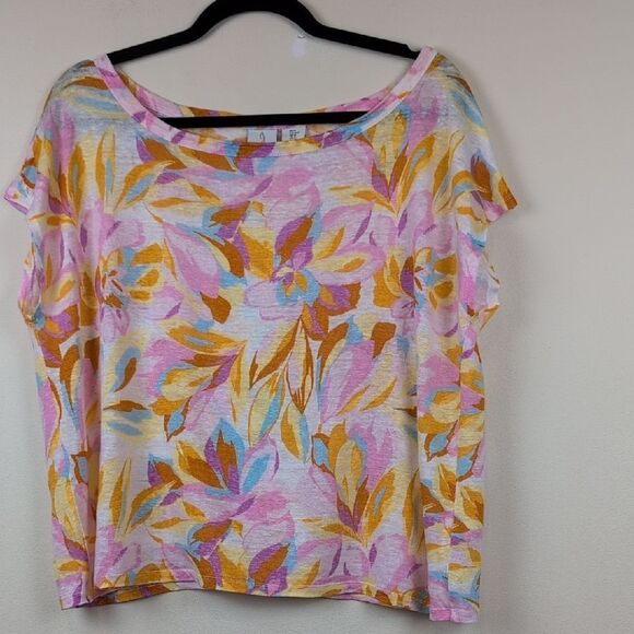 Joie Floral Linen Extended Sleeve Oversized Boxy Blouse Top Size M - Picture 1 of 7